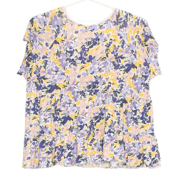 Torrid Top Babydoll Slub Cottage Light Academia Boho Soft Girl Floral Size 3 3X - Picture 5 of 5